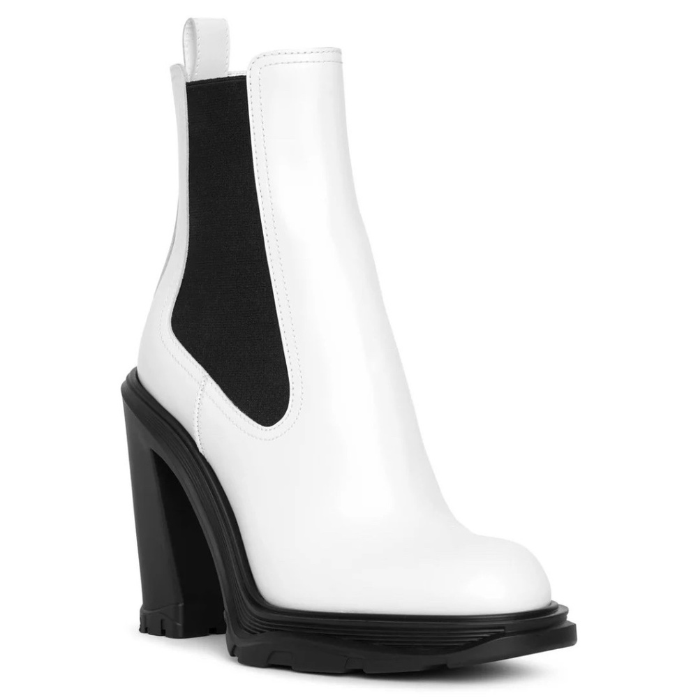 ALEXANDER MCQUEEN Womens Ivory Heel Platform Tread Chelsea Sz 41 Orig. $1150